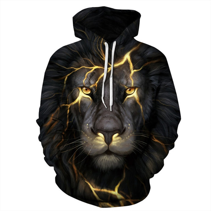 Hoodies Men/Women  With Hat Hoody Unisex Anime Lion