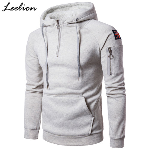 Fleece Hoodies Men Hooded Sweatshirt