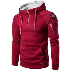 Fleece Hoodies Men Hooded Sweatshirt