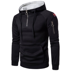 Fleece Hoodies Men Hooded Sweatshirt