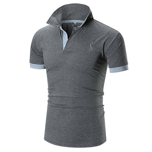 Fashion Summer Short Sleeve Solid Polo Shirt Men Cotton