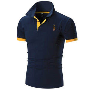 Fashion Summer Short Sleeve Solid Polo Shirt Men Cotton