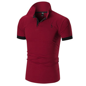 Fashion Summer Short Sleeve Solid Polo Shirt Men Cotton